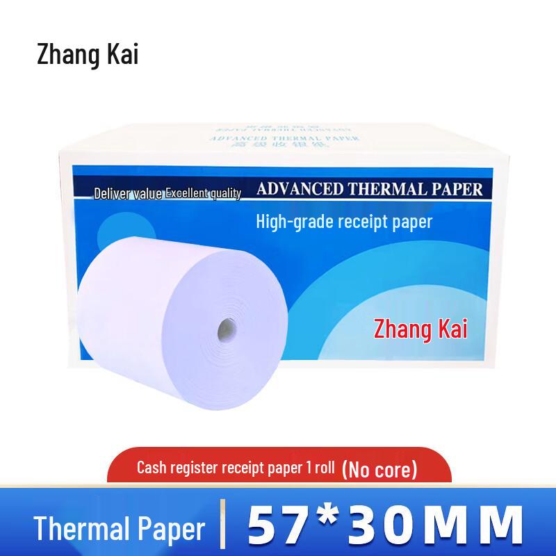 Zhangkai 57x30mm Coreless Thermal Printer Paper