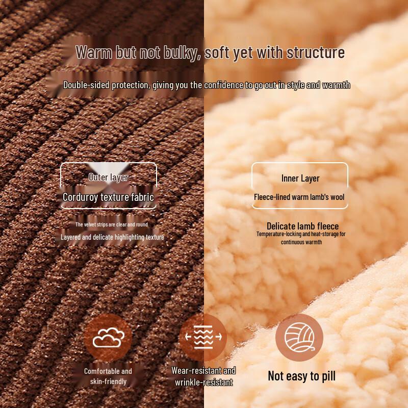 Baleno Men's Corduroy Fleece Lined Winter Jacket