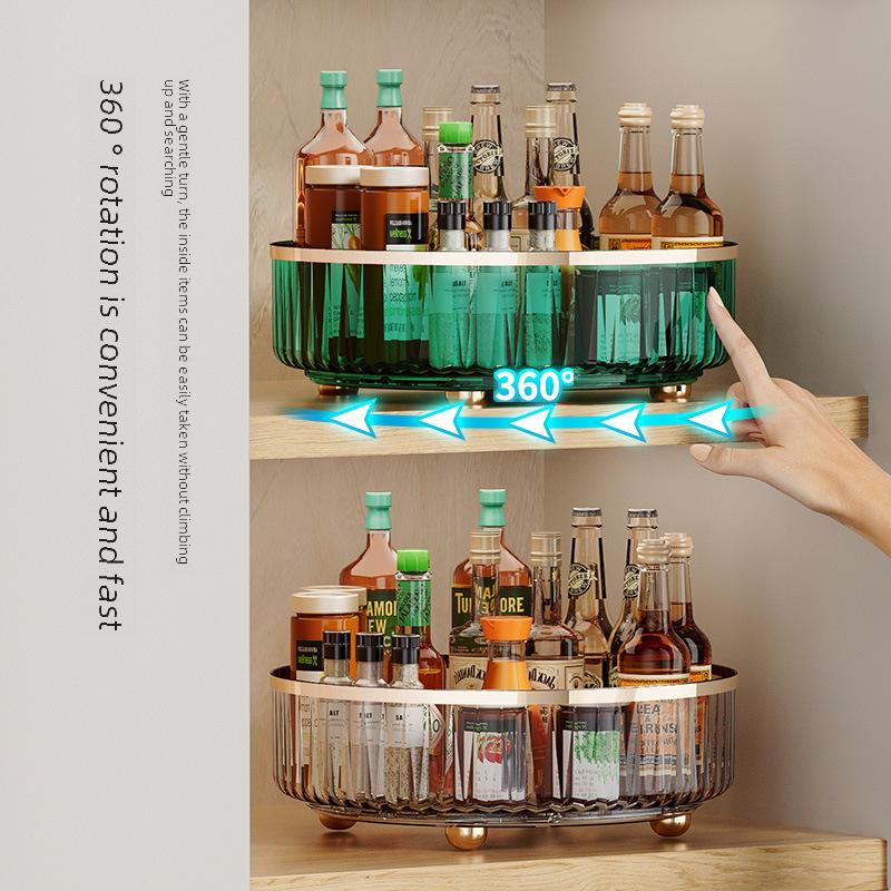 Raft rotativ din plastic pentru condimente și organizator cosmetic