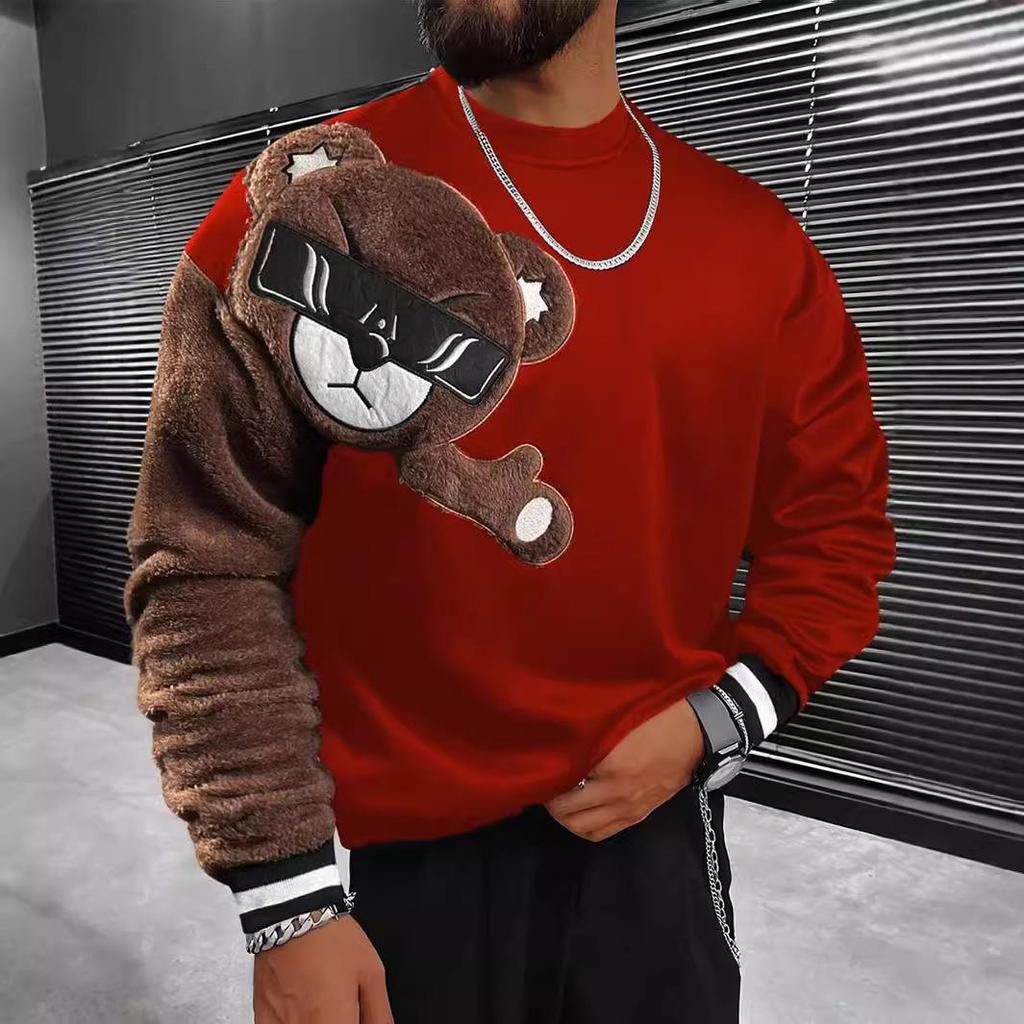 Gränsöverskridande Broderad Herr Casual Mode Rund Hals Långärmad Huvtröja