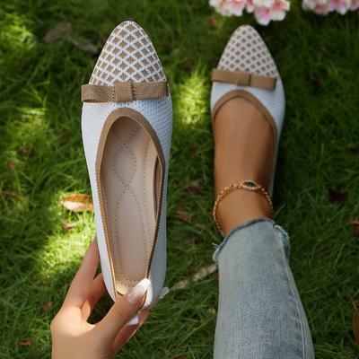 Novo Estilo Sapatilhas Flats de Malha Femininas Botas Respiráveis Confortáveis Sapatos para Caminhada Casual Bico Fino Tênis para Caminhada Mocassins