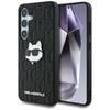 Karl Lagerfeld Leather Monogram Pin Logo Choupette Head Case for Samsung Galaxy S25 Black