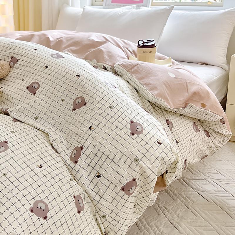 100% Cotton Floral Duvet Cover, Twin/Double, 150x200cm/230cm, Ideal for Student Dorms