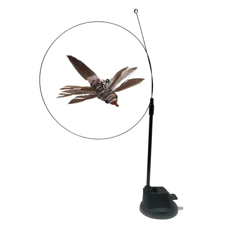 Cat Toys Interactive Handfree Cat Stick Playing Kitten Playing Teaser Wand Toy Suction Cup Bird/Feather Cat Wand Pet Supplies