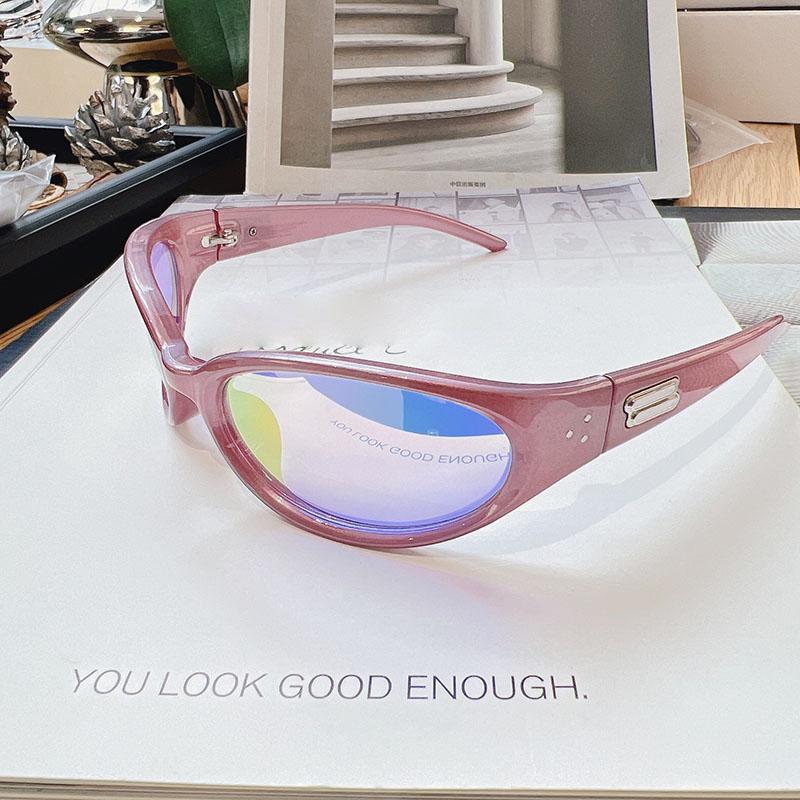 Lunettes de soleil Punk Stylées Hommes Y2K Protection UV400 Coupe-vent pour Vélo Randonnée Femmes Lunettes de Soleil gray
