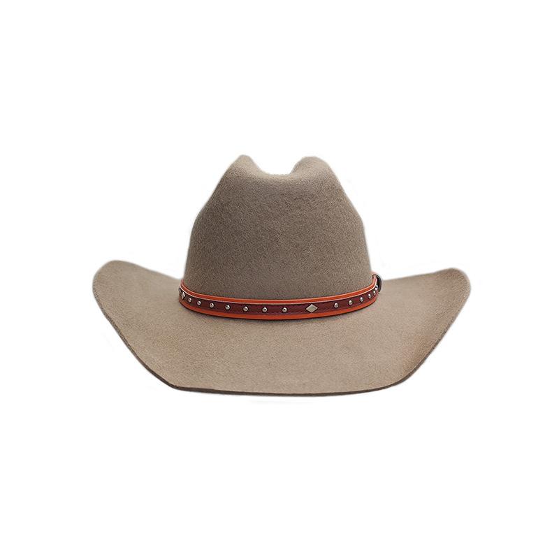 Direktleverans av cowboyhattar, ullcowboyhattar, enfärgade cowboyhatt i fårfilt