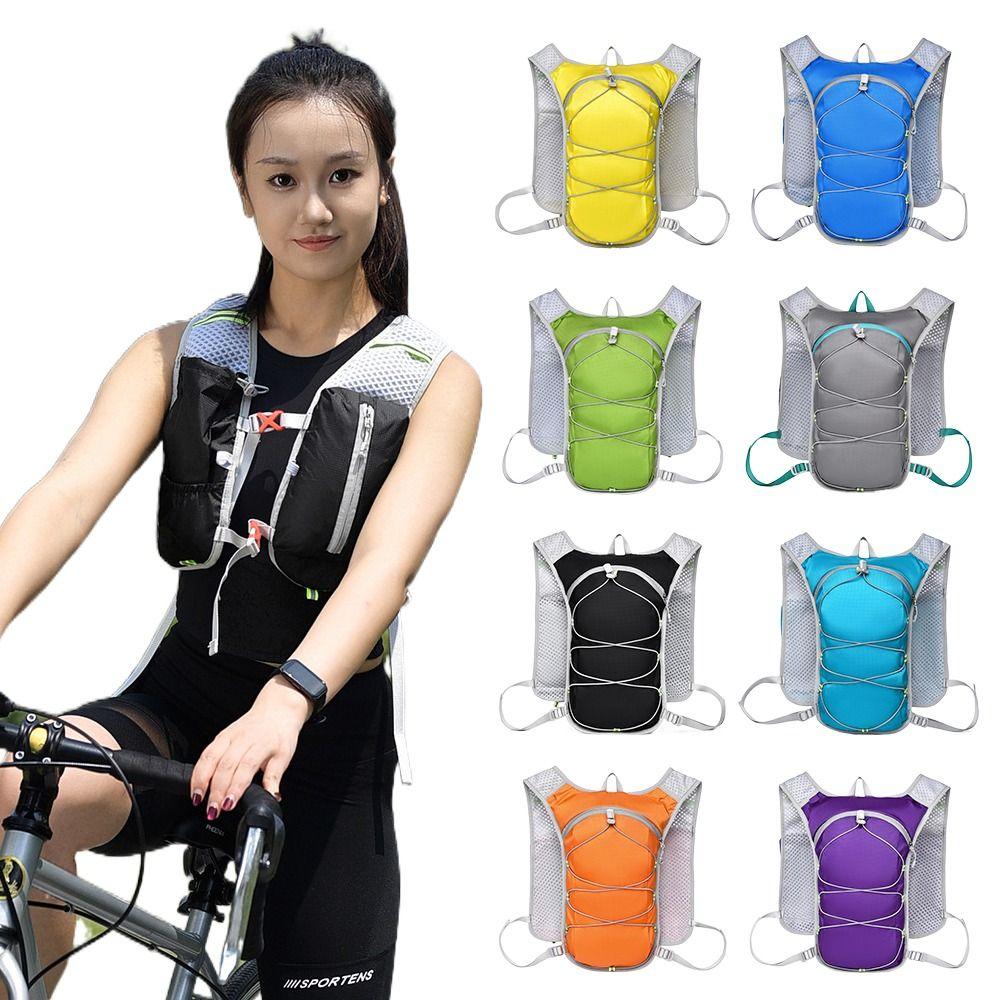 Reflective Running Vest Breathable Running Bag Running Water Bottle Storage Vest  for Outdoors