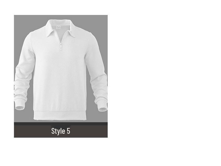 European-American Men's Half-Zip Jacquard Sweatshirt - 2025 Spring/Autumn Collection