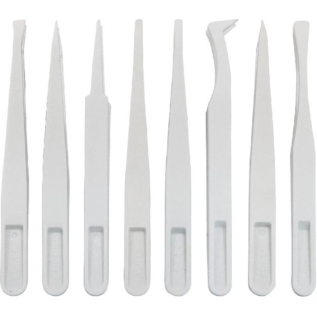 16 Pack Precision Plastic Tweezers, 4.5-4.8 Inch Anti-Static Tweezers Set with Curved and Straight Tips for Electronics Assembly, Watch Repair,