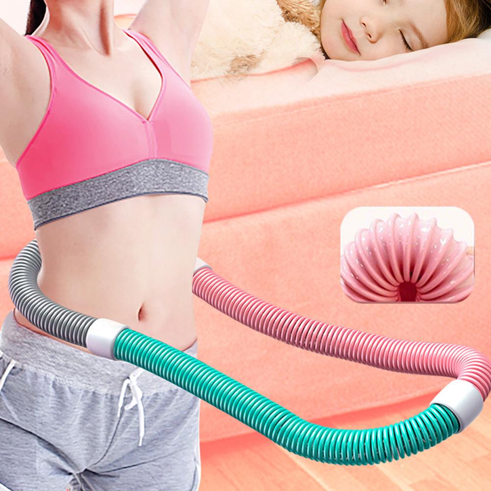 Weighted Fitness Hoop Portable Soft Spring Hoop Quiet Design Foldable Waist Toning Hoop Waist Training Circle for Fat Burning
