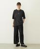 Milkfed Casual Embroidery Bar Wide Shorts Charcoal Women's Tee,