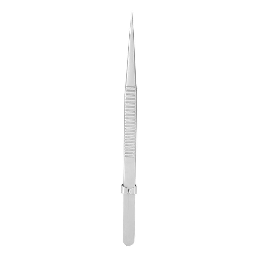 Jewelry Making Tool Anti slip Design Adjustable Stainless Steel Tweezers With Lock (Straight)