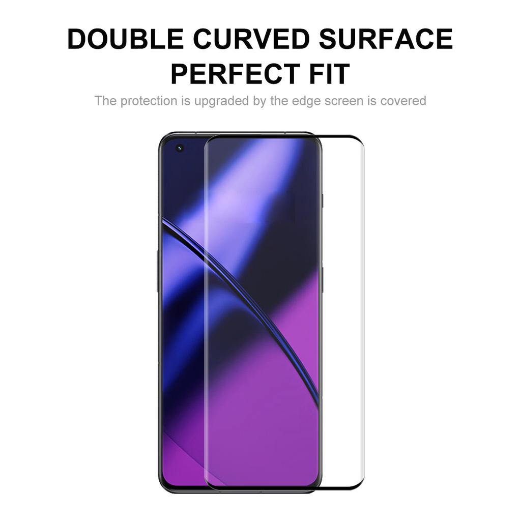 ENKAY HAT PRINCE Pro OnePlus 11 5G Protivýbuchová fólie z tvrzeného skla 3D Zakřivené okraje Lepidlo po stranách HD Čiré Proti otiskům prstů Ochrana celé obrazovky
