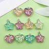 Set of 10 Colorful Transparent Glitter Star and Heart Resin Charms for DIY Bracelets and Necklaces