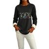 Women's Lined Long Sleeve Round Neck Halloween Sweatshirt Winter Casual Top