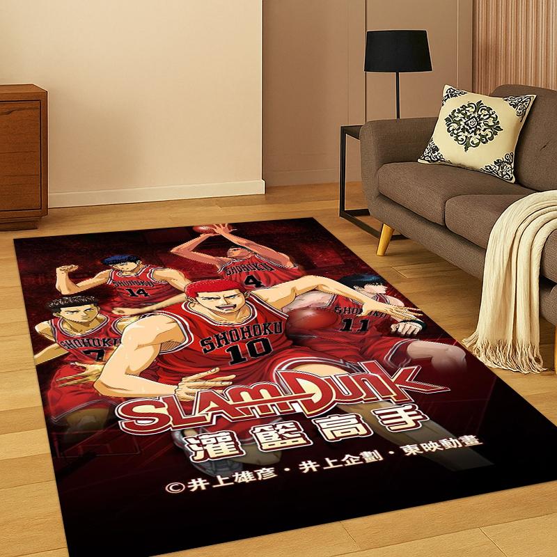 Tappeto Tappetino Anime Basket Slam Dunk a Fumetti per Camera da Letto Soggiorno Divano Sala Giochi Zerbino Decorazioni per la Casa, Tappeto per Area Bambini Antiscivolo