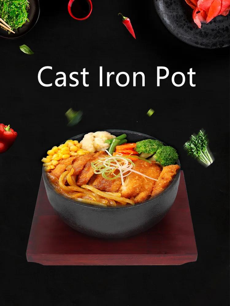 Thicken Cast Iron Bowl Korean Stone Bowl for Bibimbap For induction cooker With tray