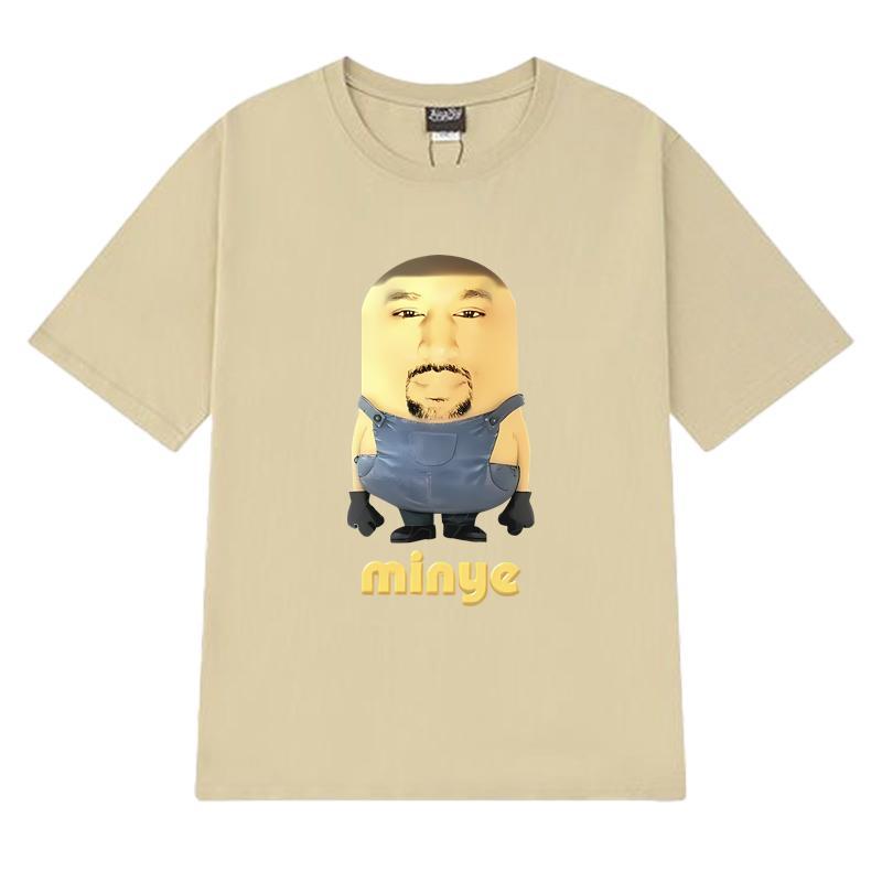 Hot Rapper Kanye West Minye Funny Meme Printed T Shirt Men Women Harajuku Hip Hop Streetwear Unisex Cotton Short Sleeve T-shirts