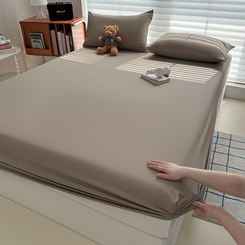 Einfarbiges hautfreundliches gewaschenes Baumwoll-Spannbettlaken für Zuhause All-inclusive Matratzenschoner Staubschutz