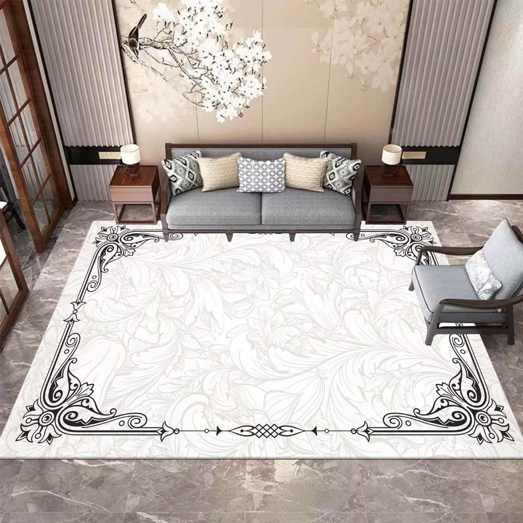 Luxury Marble Carpet Living Room European Style High-grade Non-slip Soft Large Rugs Bedroom Decoration Bedside Plush Floor Mats