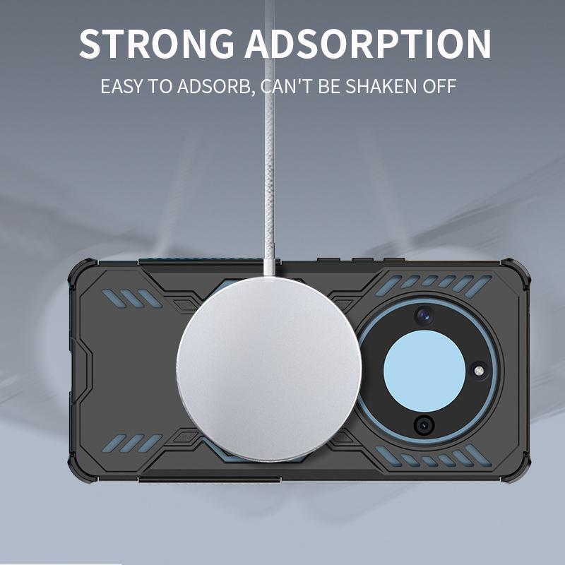 Heat Dissipation Armor Shockproof Magnetic Case For Honor X40 X9A X50 X9B Magic 5 Lite Four Corner TPU Frame Plastic Back Cover