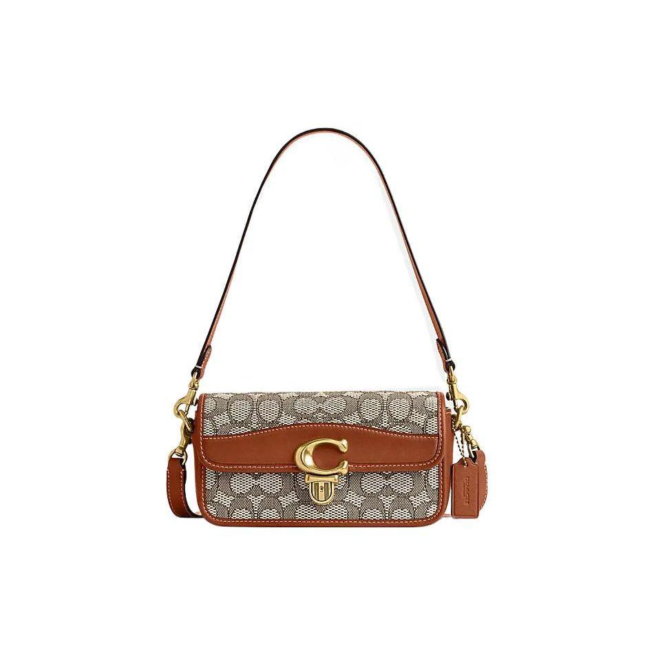 

Coach Tabby 26 Signature Canvas Leather Shoulder Bag With C Hardware For Women Daily Use Basic Set (Bag+Dust Bag)