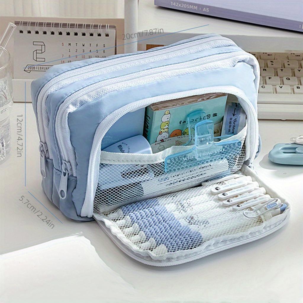 Kawaii pennskrin Stor kapacitet Estetisk pennfodral Hållare Väska Barnpennskrin Skolkontorsmaterial Koreanska kontorsmaterial