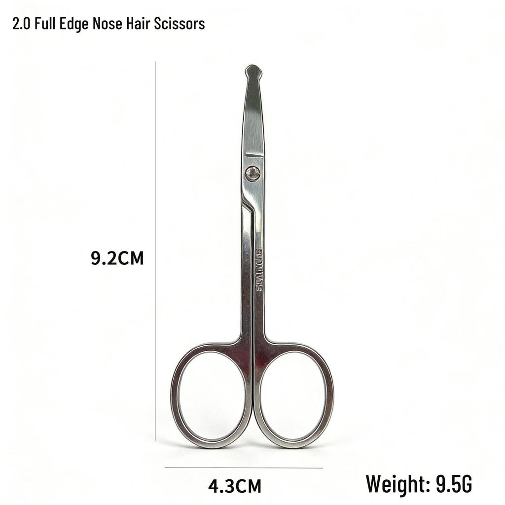 Stainless Steel Eyebrow and Nose Hair Scissors - Round & Pointed Tips, Mirror Polished.