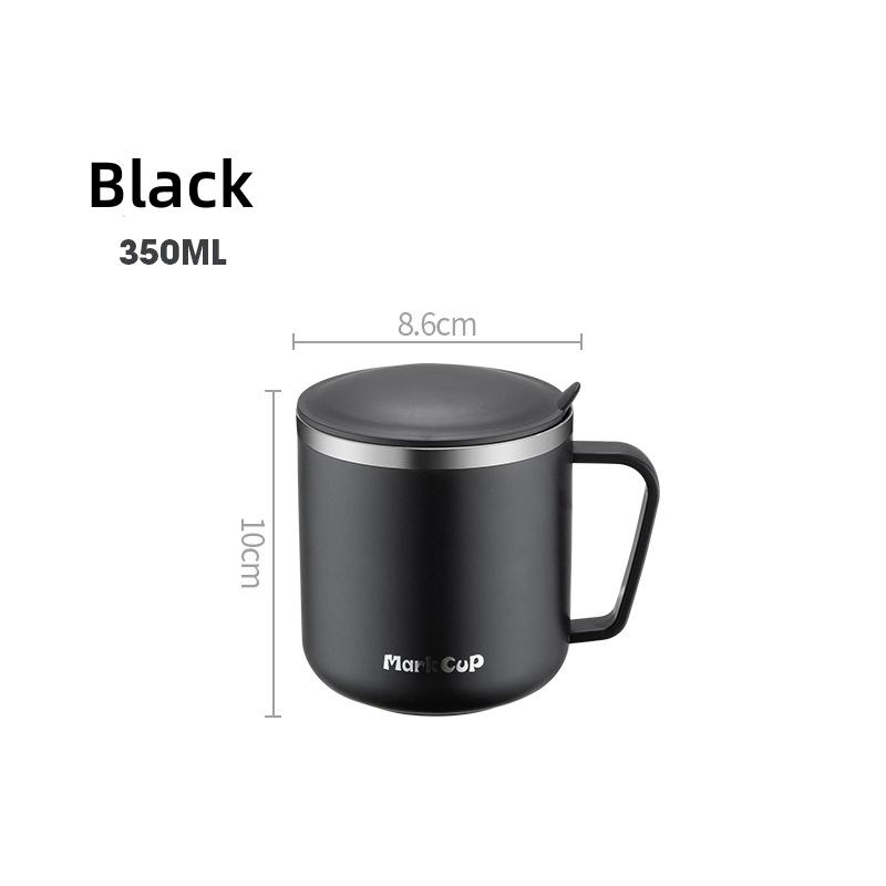 304 Stainless Steel Water Cup Milk Juice Tea Coffee Mug Double Layer Insulation Tropical Handle Cup Office Home Drink Mouth Cup