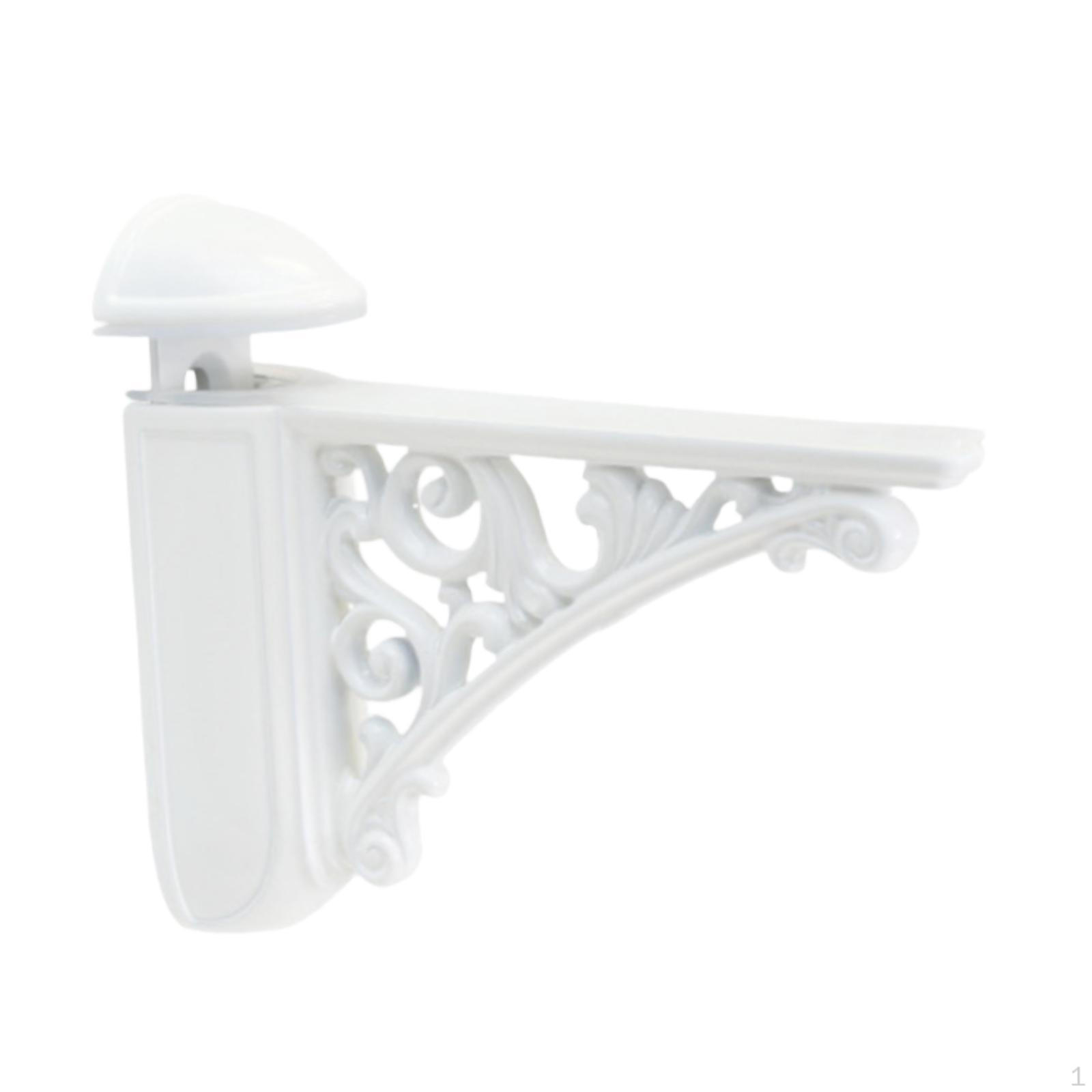 

Glass Shelf Bracket Wall Adjustable Mounted for Bathroom Kitchen Home White