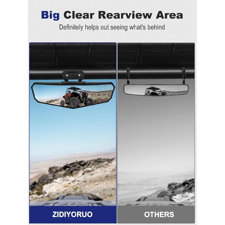 RZR Rear View Mirror, Convex UTV Center Rearview Mirror Compatible With Polaris RZR PRO XP / 4, Turbo R /4 2025 2024    , RZR XP 1000 2025 2024,