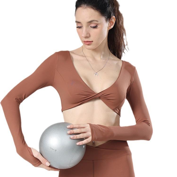 Stylowa Damska Wiosenna Odzież do Jogi - Krótki i Długi Rękaw z Wkładką na Biust, Wygodna i Seksowna Odzież Fitness