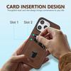 Vertical Cards Solt Wallet Leather Case For iPhone 16 Pro Max 15 Plus 14 13 12 11 Shockproof Business Ultra Thin Pocket Cover