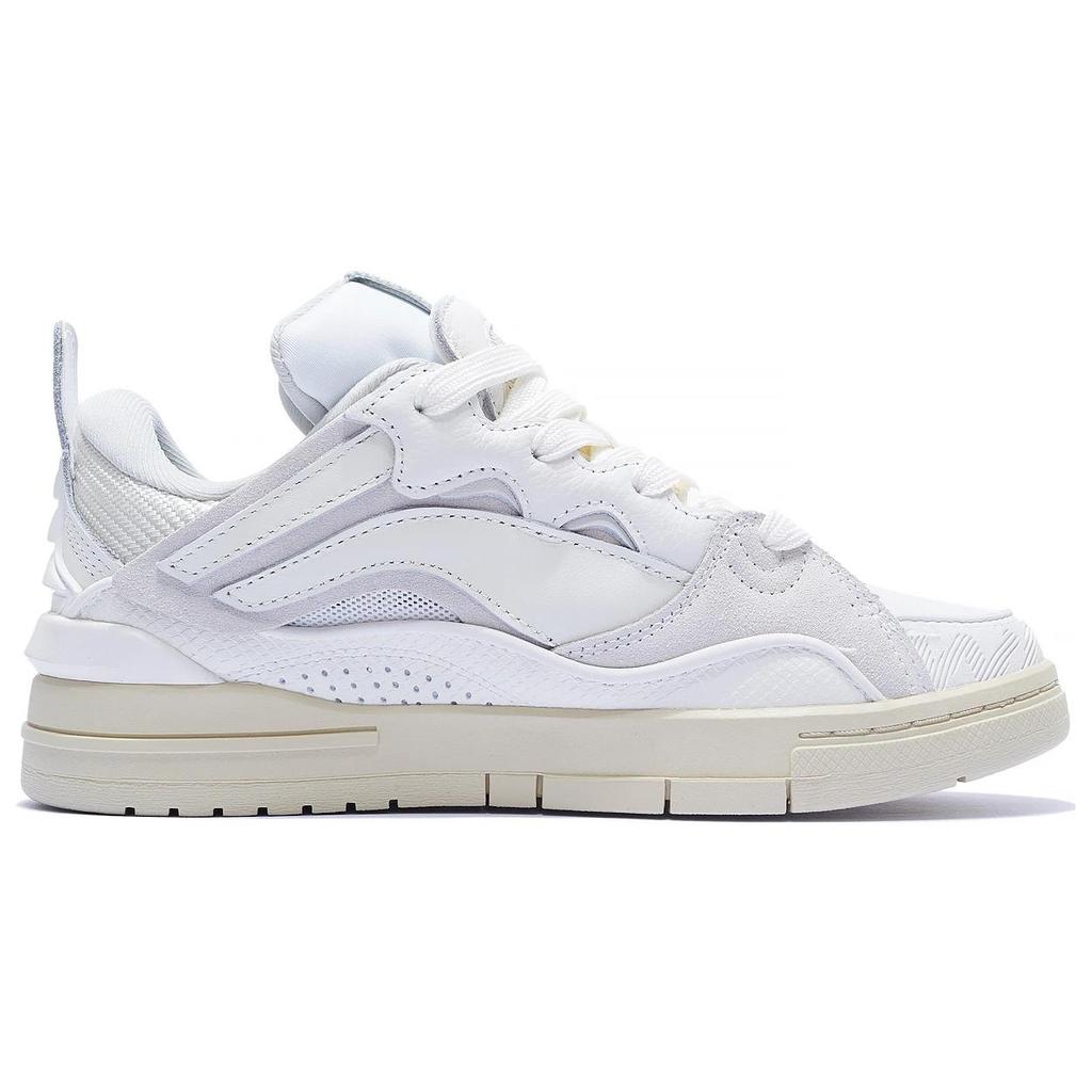 New LiNing Wave Golden Anti Slip Wear Resistant Low Top Skateboard Shoes Women's White AECS074-7