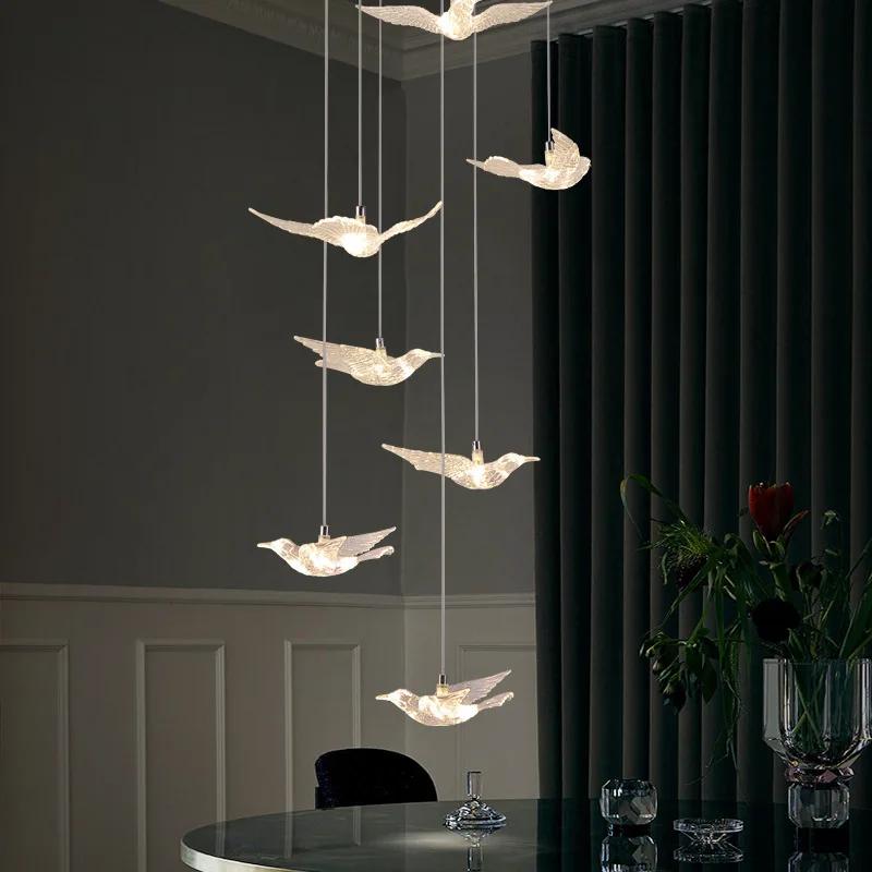 Led Bird Pendant Lamp Home Decoration Lighting Hanging Lamp Design Loft Living Room Showroom Apartment Ceiling Villa Chandelier