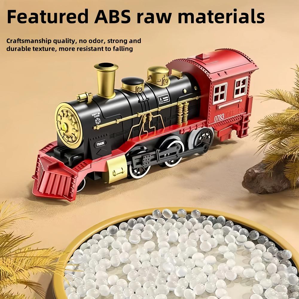 Jouets de set de voie ferrée pour enfants, locomotives classiques rétro et sets de jouets de train à longue voie avec lumières, jouets idéaux pour les enfants