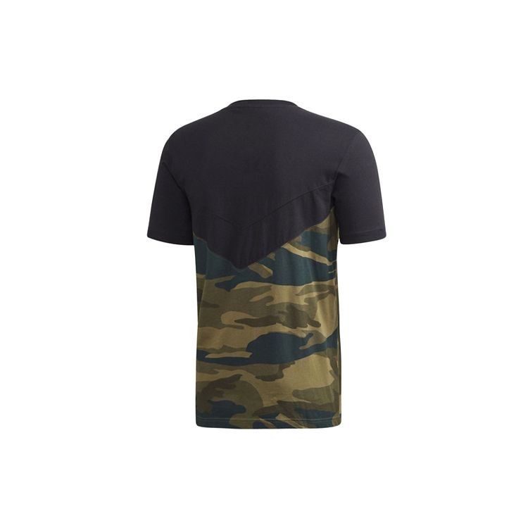 Adidas Originals Camo Block Kortermet Sports Rundhals T-skjorte Herre Topper Svart Flerfarget FM3356