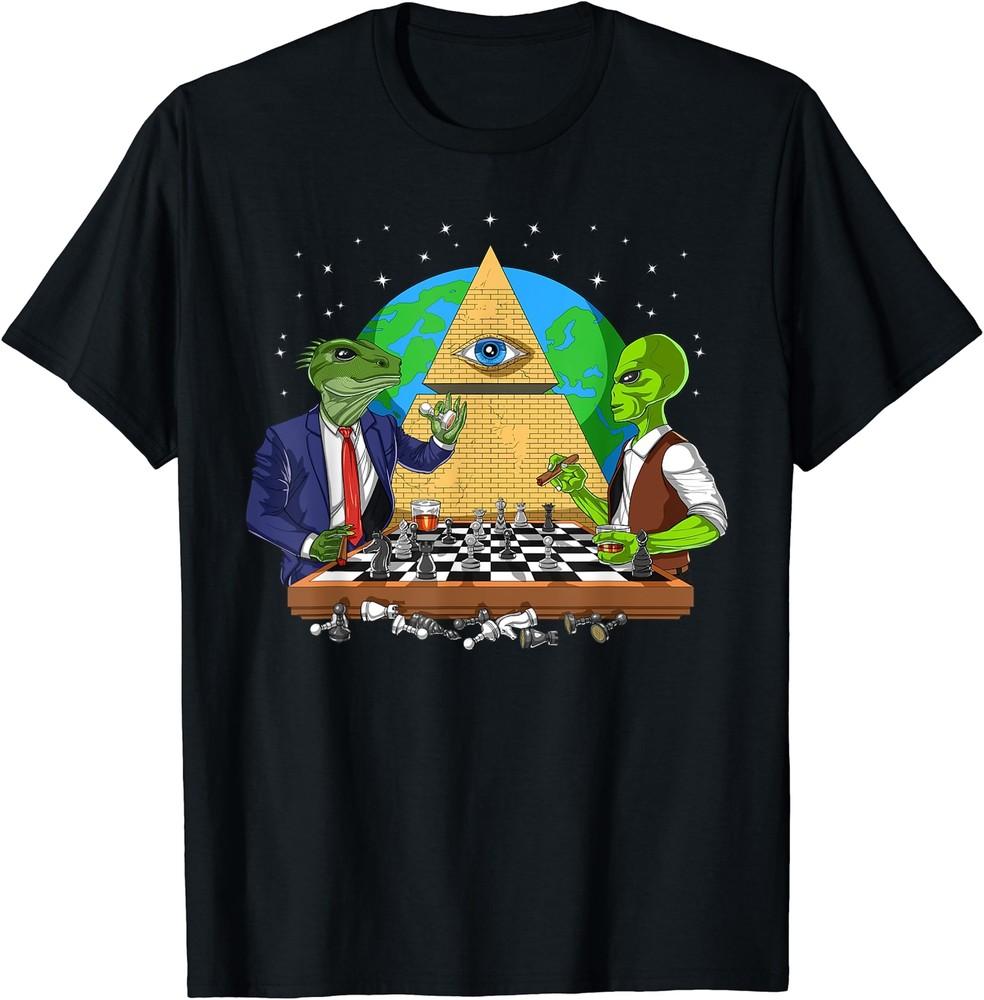 Alien Illuminati Conspiracy Theory All Seeing Eye Aliens T-Shirt Size S-5XL Unisex T-Shirt XXXXL