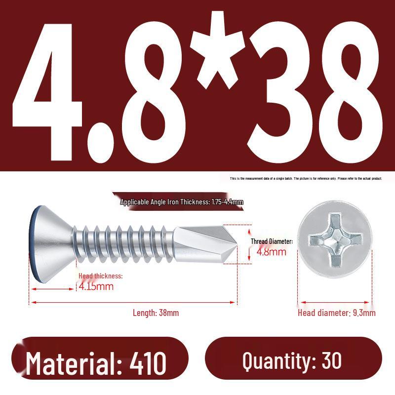 Phillips Flat Head Blue Zinc Plated Stainless Steel Self-Drilling & Self-Tapping Screws M3.9-M5.5