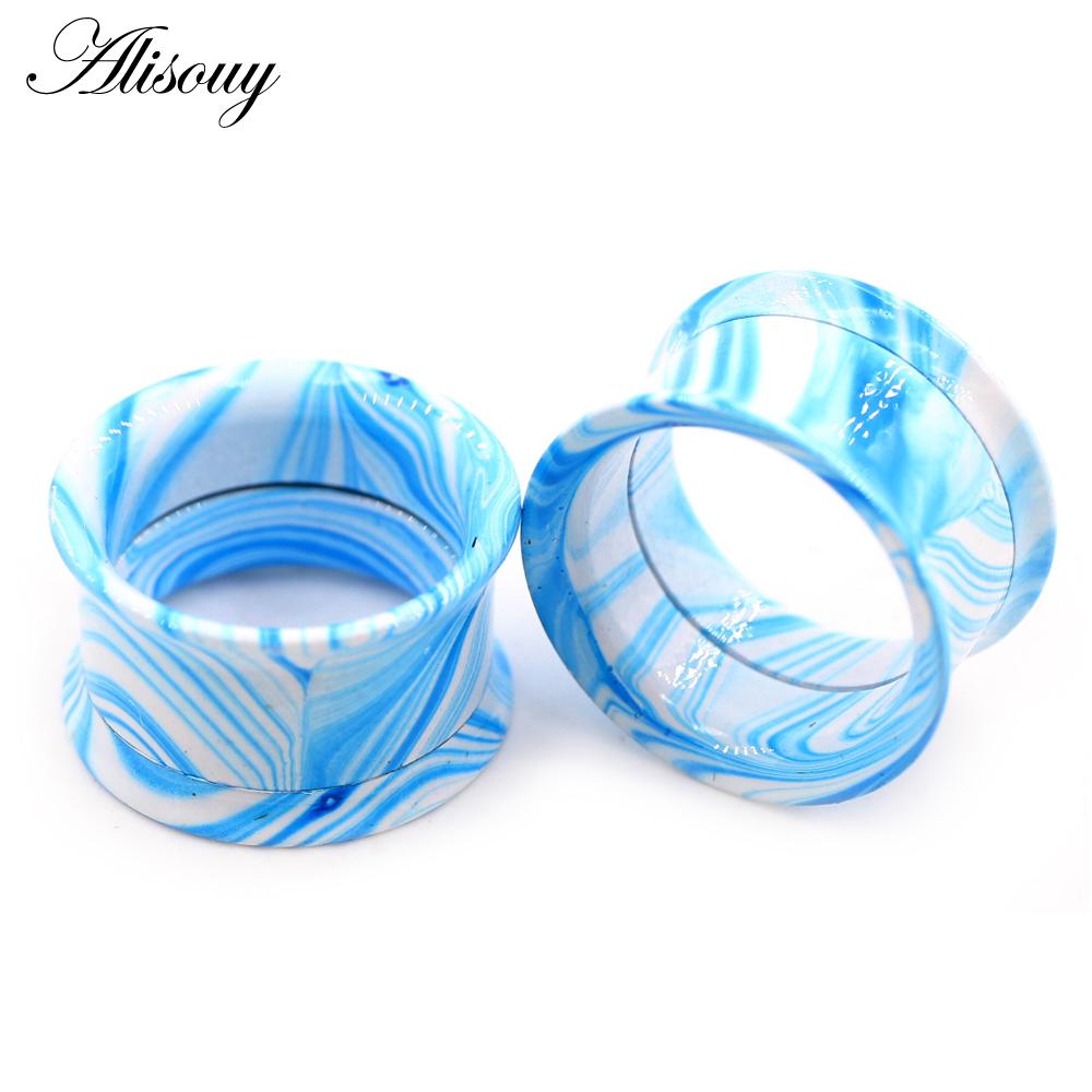 2pcs Baking Alisouy Stainless Paint Steel Screw Ear Flesh Tunnel Plugs Expander Stretcher Double Flared Gauge Piercing Jewelry