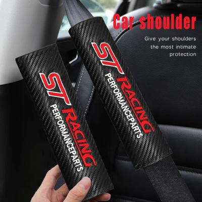 1/2PC Car Safety Seat Belt Cover Shoulder Protector Pads For ST Racing Focus 2 3 Mondeo Fiesta Kuga MK2 MK3 MK4 Accessories