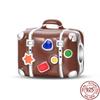 Copper Fashion Travel Airplane Luggage ThreePiece Set Charm Bead Charms Ideal For Women Authentic Bracelets Pendant Do It Yourself Jewellery