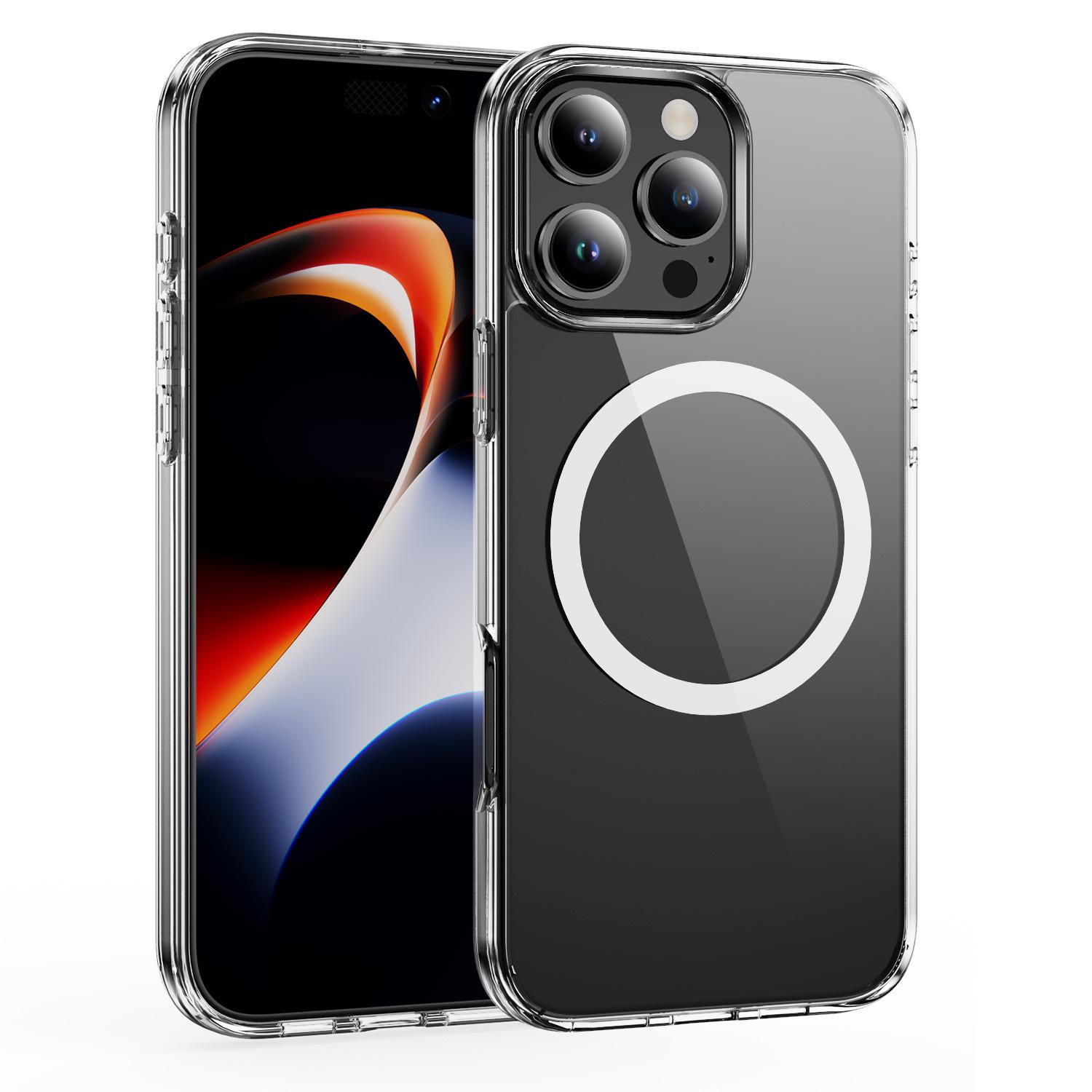 Simple Mobile Phone case Suitable for IPhone17 Promax Transparent Scratch-resistant Wear-resistant Magnetic Phone case For iPhone 16