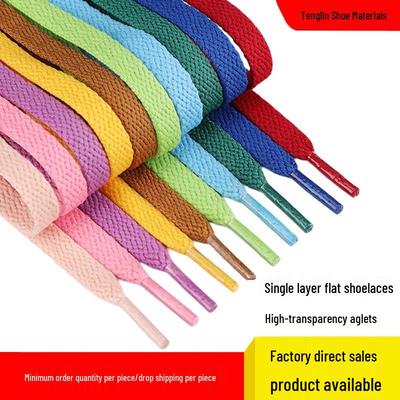 Barevné 8mm ploché polyesterové tkaničky do bot pro tenisky AJ a turistickou obuv (Pár)