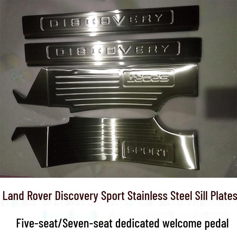 Discover Sport Stainless Steel Welcome Pedal & Sill Strip - Black Titanium, 5-Seat & 7-Seat Options