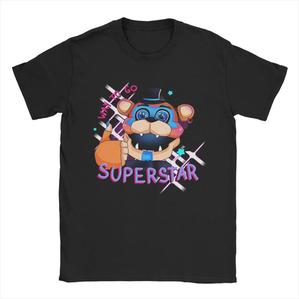 FNAF At Freddys Men's Humorous T-shirt Round Neck T-shirt Short Sleeve Top Casual T-shirt