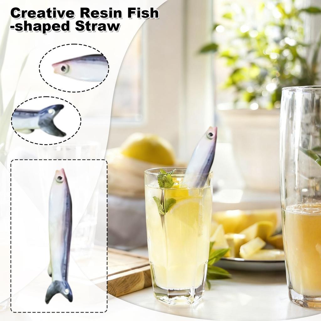 Creative Resin Fish-shaped Straws, Beautiful Straw Home Gifts.
