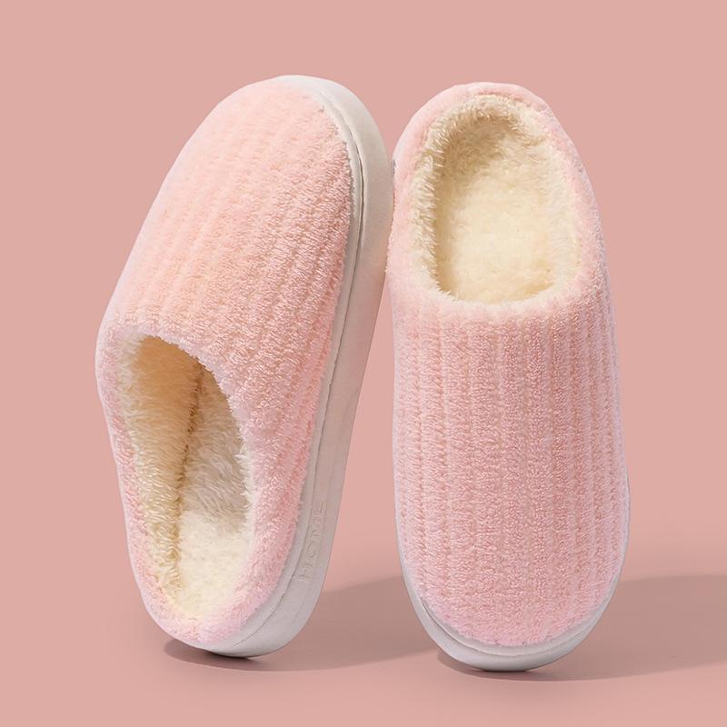 Hausschuhe Herbst und Winter Zuhause Baumwollhausschuhe Dicksohlige Rutschfeste Baumwollschuhe Plüsch Warme Wollhausschuhe Paar Baumwollmopp