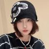 Wool Flower Jacquard Knitted Hat Printed Ear Protection Hat Cute Printing Knit Cap  Winter