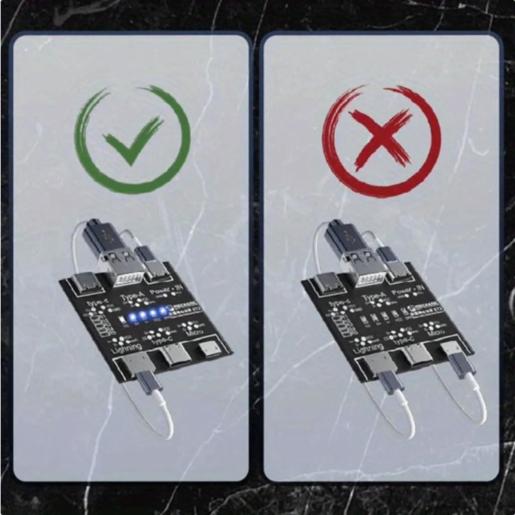 DT3 Compact USB Cable Test Board, Fast Tester For IOS Android Type-C Cable, Portable PCB Module With Protection, Switch And Indicator Light
